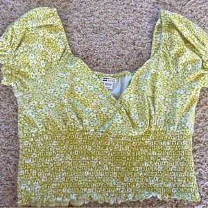 Billa Bong Green low neck flower top